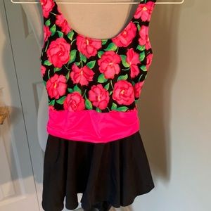 Sea Fair One Piece Bathing Suit with Skirt